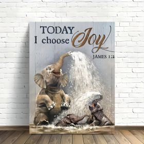 1pcs Canvas Painting With Wood Frame, Ready To Hang, Funny Elephant Bathroom Cute Elephant Wild Animal Wall Art Print For Home Decoration, Living (Option: 32X24inch)