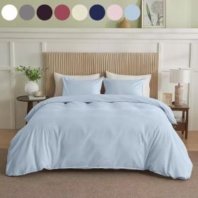 Serta Simply Clean Solid Duvet cover  King (Color: Blue, size: Queen)