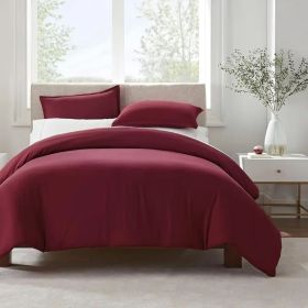 Serta Simply Clean Solid Duvet cover King (Color: Red, size: King)