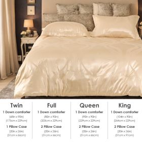 Luxurious Satin Microfiber Bedding Set Double-sided Jacquard Pattern, Italian Style Gold Ultra-shine Quilt Cover Three-piece Set, Super Soft King (Option: 229cmx229cm)